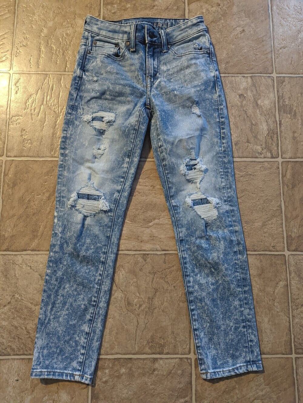 American Eagles Skinny Jeans sz 26x28 distressed next level airflex men 2610